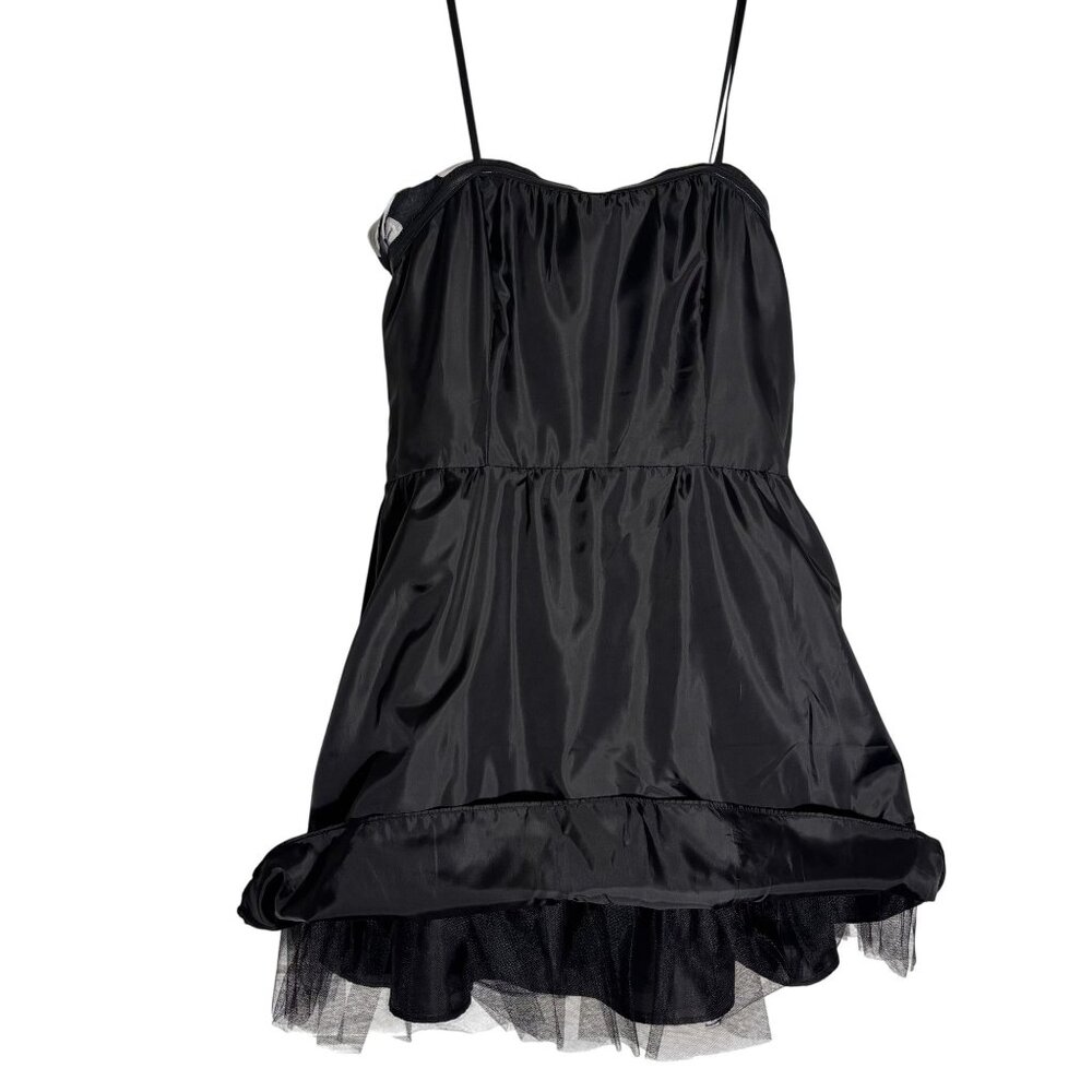 Betsy & Adam Strapless Black & White Floral Print Dress Size 12 Made In USA - Picture 14 of 16